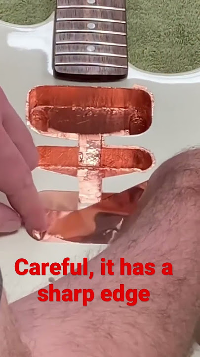 Shielding guitar body with copper tape #shorts