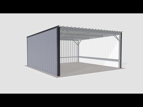 Steel Metal Shed Carport Assembly