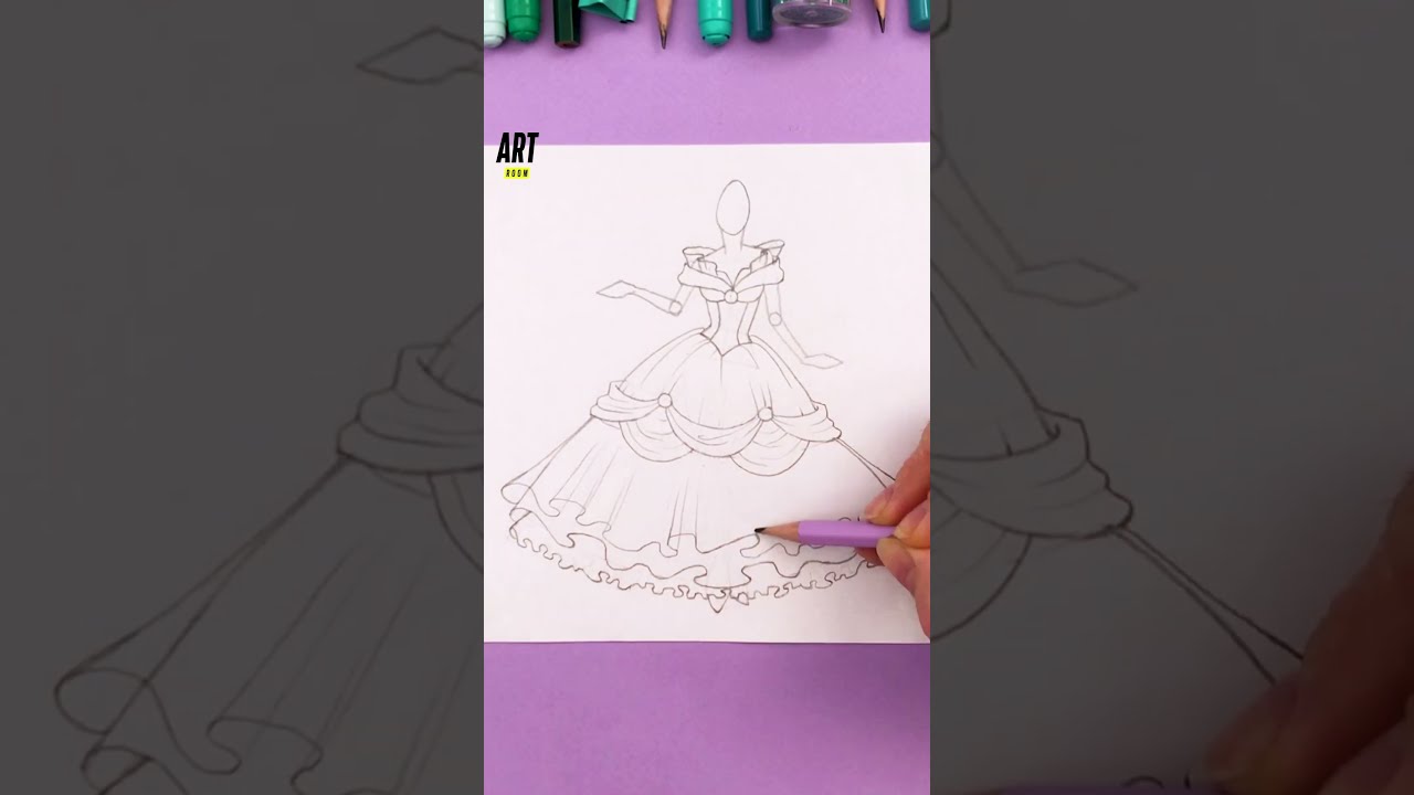 Princess Dress Drawing Tuto Easydrawing Draw Easytuto Howtodraw Princessdress