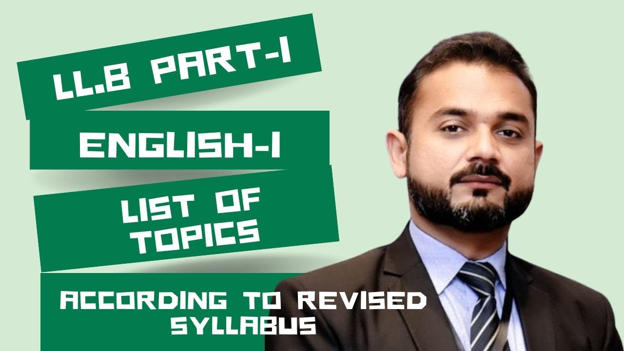 English1 List of Topics LL.B Part1 Syllabus Law Lisals Law YouTube
