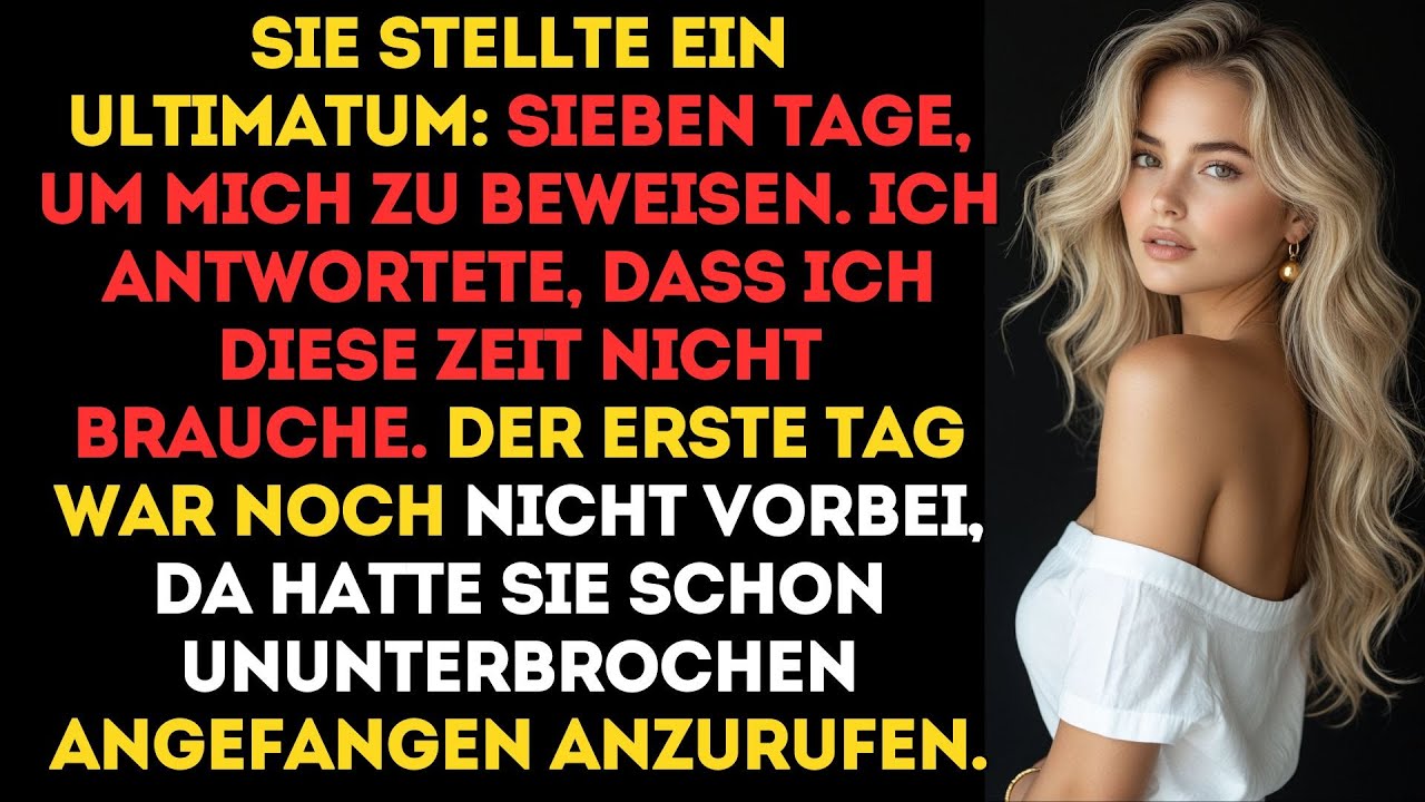 Sie stellte ein Sieben-Tage-Ultimatum, doch meine Antwort ließ sie noch vor Ablauf des ersten...
