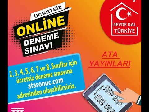 ATA YAYINCILIK (2,3,4,5,6,7 ve 8. SINIFLAR İÇİN) / ÜCRETSİZ ONLİNE DENEME SINAVI