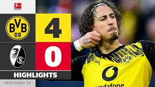 Dortmund Power Into The Ucl  Borussia Dortmund  Sc Freiburg  Highlights  Md 31  Bundesliga