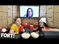 24 HOURS IN A BOX FORT MOVIE THEATER!!