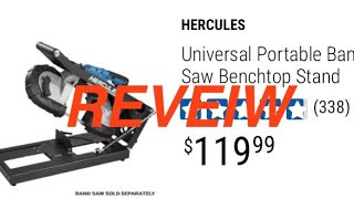 Harbor Freight Hercules Universal Portable Band Saw Benchtop Stand / Bauer Deep Cut Bandsaw Review