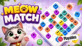 MeowMatch – Cute Cat Matching Puzzle Challenge | YouTube Playables screenshot 3