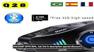 Q28 Motorcycle Helmet Bluetooth Headset 1080P HD Wireless Camera Super Wide-angle Lens IP6