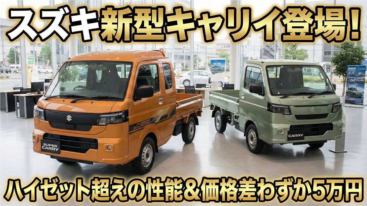 スズキ新型キャリイ登場｜乗用車級の安全装備を搭載！ハイゼット超えの性能＆価格差わずか5万円