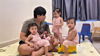 The Three Fairies Happily Play Together With Their Father, Dung Yen Nhi - Mother Of The Three F...