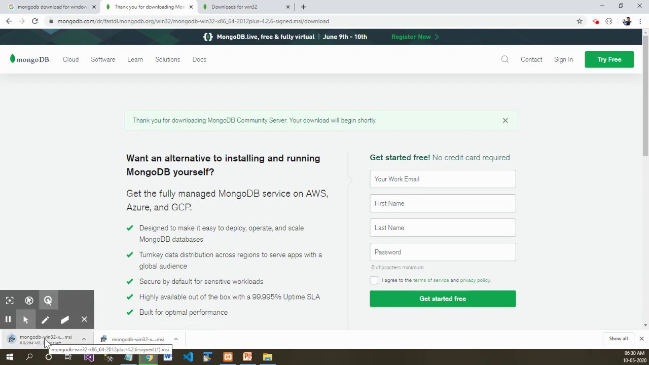 Installation of MongoDB