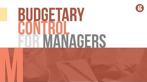 Budgetary Control for Managers
