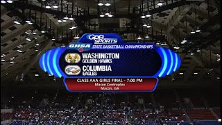 GHSA 3A Girls Final: Columbia vs. Washington County - March 10, 2012 by GPB Sports 145 views 3 months ago 1 hour, 38 minutes