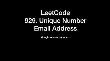【LeetCode习题讲解】 929. Unique number email