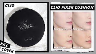 Clio’s Kill Cover Fixer Cushion all color swatch / smear test / long lasting / routine / how to