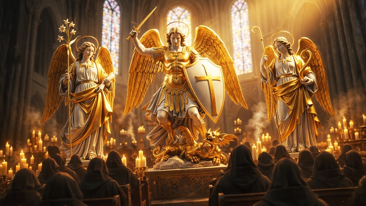 Coro gregoriano — Invocação dos Arcanjos (São Miguel, Rafael, São Gabriel ) | Santos Arcanjos