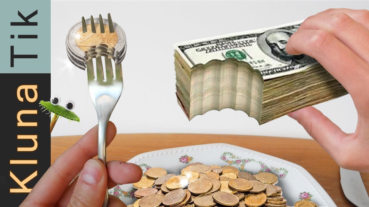 Дай денег на еду. Кушать деньги. Еда из денег. Поедание денег. Человек кушает деньги.