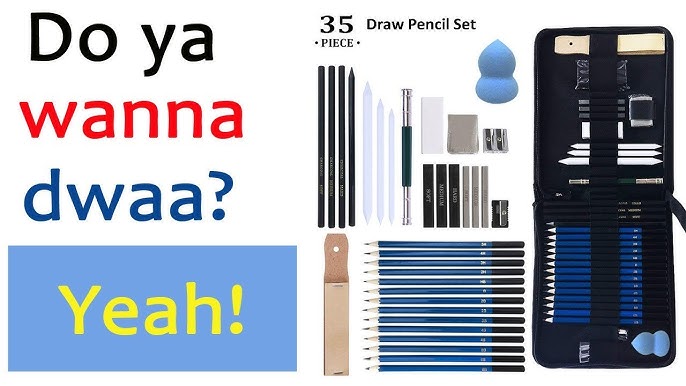 Drawing Pencils Sketch Art Set-40PCS Drawing and sketch set Includes 18  Sketching graphite Pencils. 