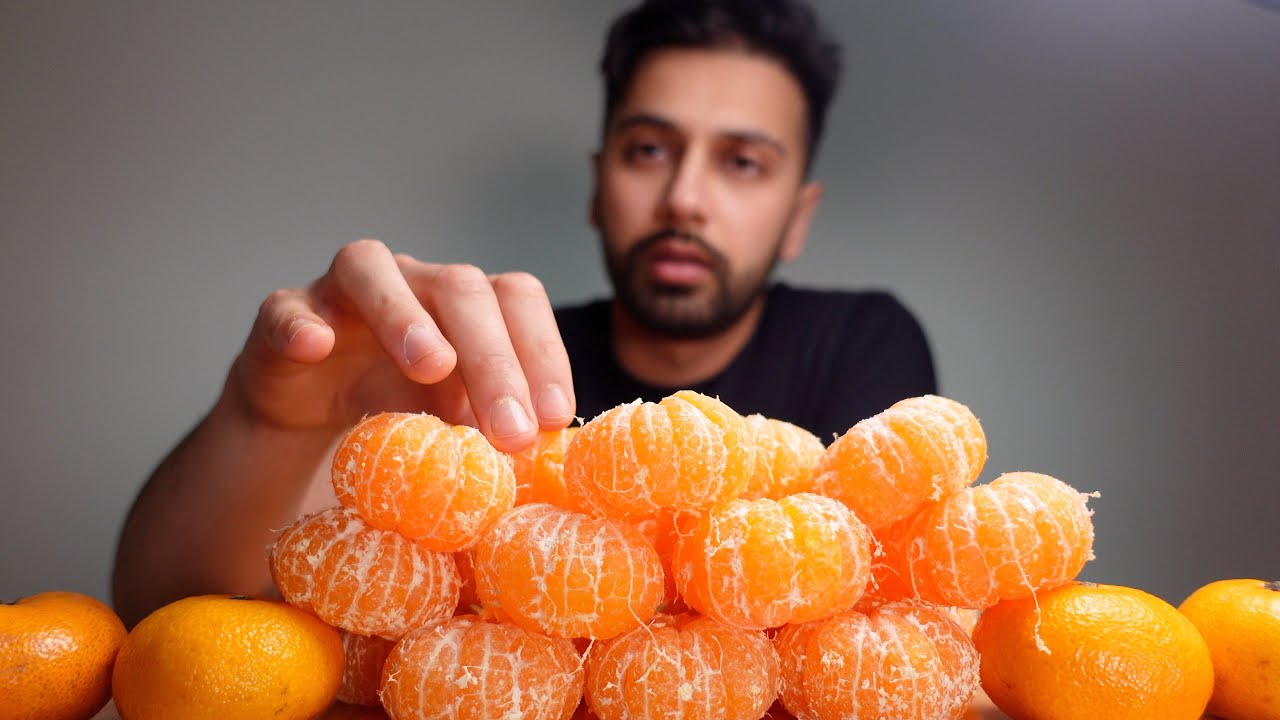 peeling and eating mandarin oranges mukbang asmr (no talking) YouTube