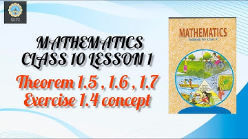 Maths//Class 10//Theorem 1.5, 1.6, 1.7 //Lesson 1// Real Numbers//Exercise 1.4 concept//