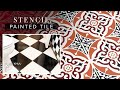 How to Paint and Stencil Tile Floors | DIY Bathroom Makeover | Julie Khuu