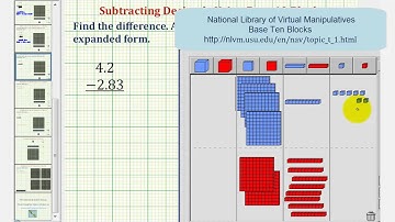 Ex 2: Find the Difference of Two Decimals Using Base Ten Blocks