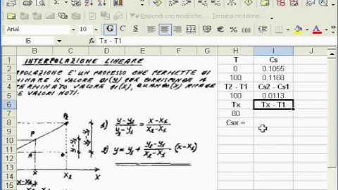 Interpolazione lineare con excel