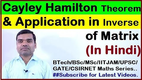 Cayley Hamilton Theorem & its application in hindi