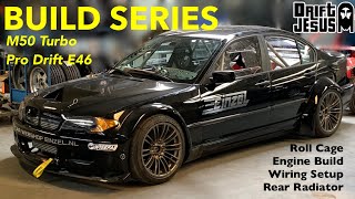 Build Video ; Fabrication of BMW E46 M50 Turbo Sedan Pro Drift Car , Rear Mount Radiator