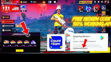 Free Redeem code Count Earn app 2025 ll 100% working Free fire 