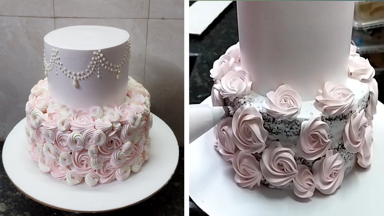 Two Tire Engagement Cake Design With Chocolate Cake |Satisfied and Amazing Engagement Cake