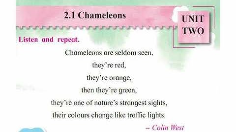 Chameleons-Std. 2-Lesson 2.1-English Balbharati-SSC school-Maharashtra state board