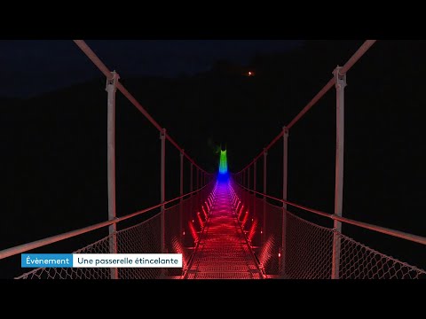 Une passerelle étincelante à Mazamet dans le Tarn