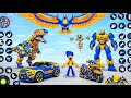 Blue Robot Multiple Transformers Dino Car Jet Robot Action - Android Gameplay