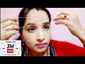 खुद से घर पर थ्रेडिंग कैसे बनाएं.eyebrow threading at home step by step. trading कैसे बनाएं //