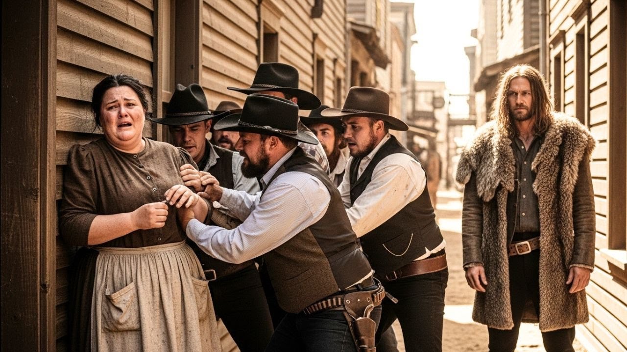 Six Men Cornered The Obese Girl Behind the Saloon — Then the Mountain Cowboy Stepped Forward