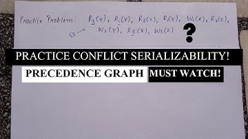 PRACTICE CONFLICT SERIALIZABILITY||PRECEDENCE GRAPH||