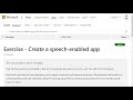 Exercise - Create a speech enabled app