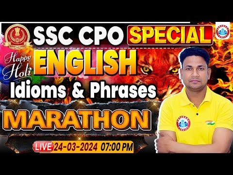 SSC CPO 2024 | SSC CPO English Marathon Class, Idioms & Phrases, SSC CPO English Class by Rinku Sir