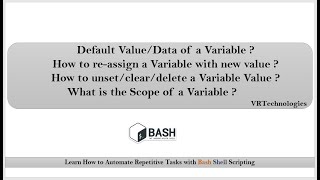 Section-4: Video-2:  Imp Points about Shell Scripting Variables | VRTechnologies | By NarendraP