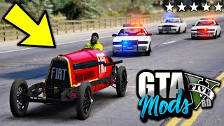 FUGA DA POLICIA com CARRO MUITO ANTIGO, FIAT MEFISTOFELE! (IMPOSSÍVEL) - GTA 5 MODS