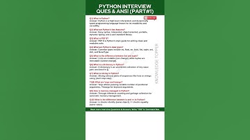 Python Interview Questions and Answers - Part 1
