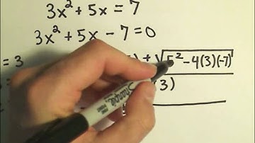 Solving Quadratic Equations using the Quadratic Formula - Example 3