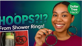 You Won’t Believe These HOOPS Started as Dollar Tree Shower Rings! #dollartree #dollartreefinds