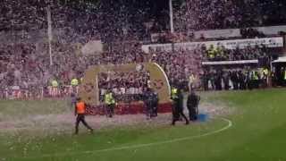 Hearts F.C lift the Scottish Championship Trophy 2014-15