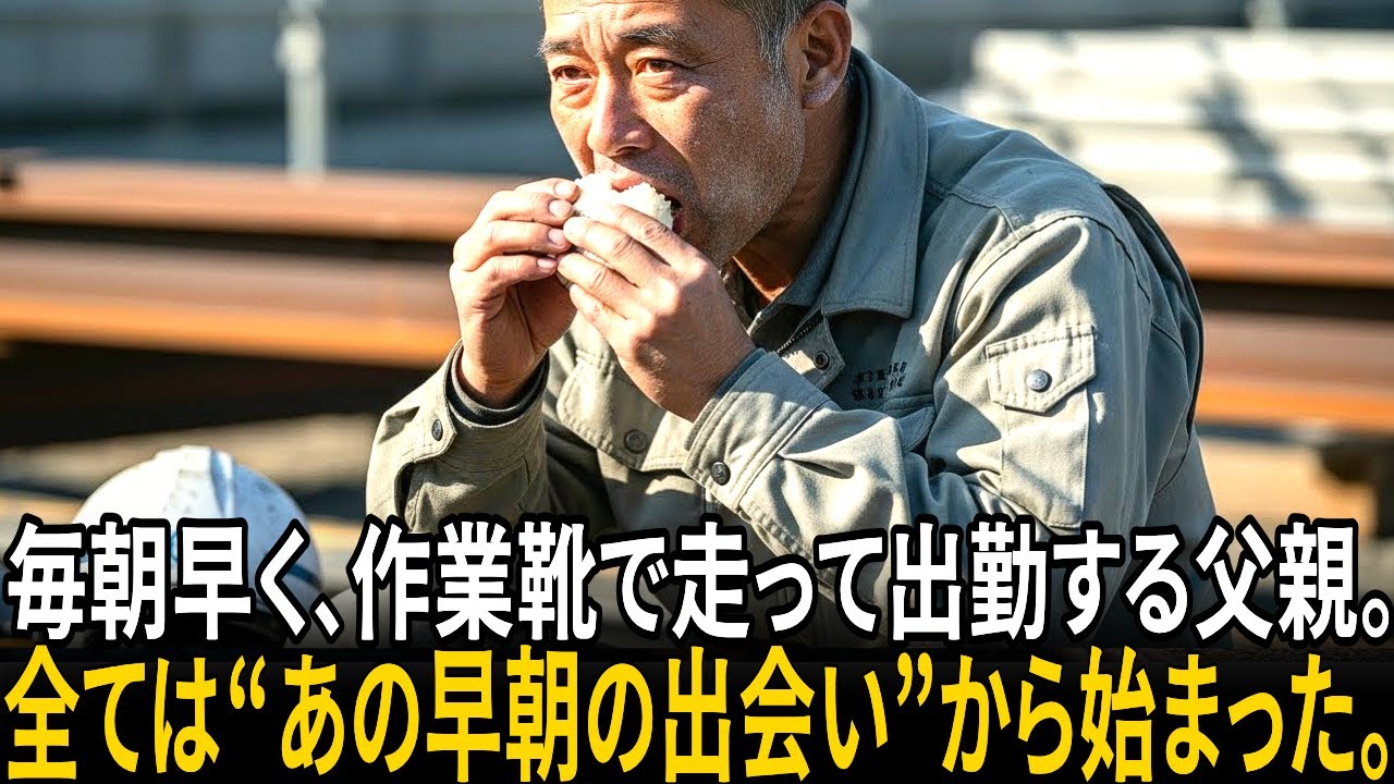 毎朝早く、作業靴で走って出勤する父親。全ては“あの早朝の出会い”から始まった。
