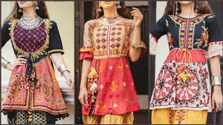 stylish short frock with tulip shalwar | tulip shalwar with kurti | short frock with salwar screenshot 4