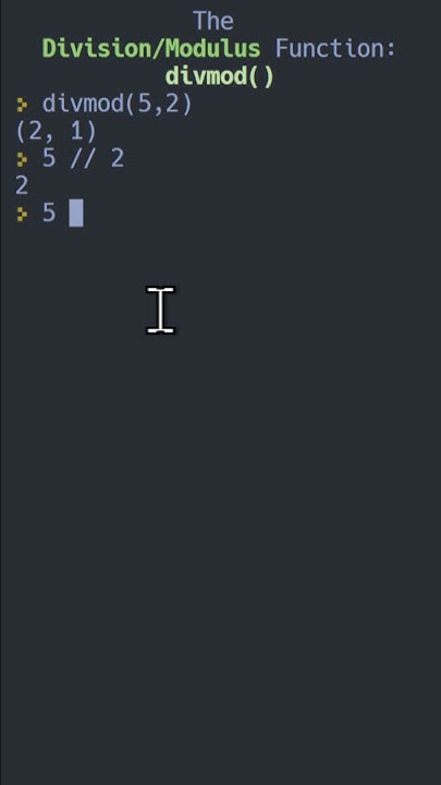 Division/Modulus Function: divmod()| Python Short - YouTube