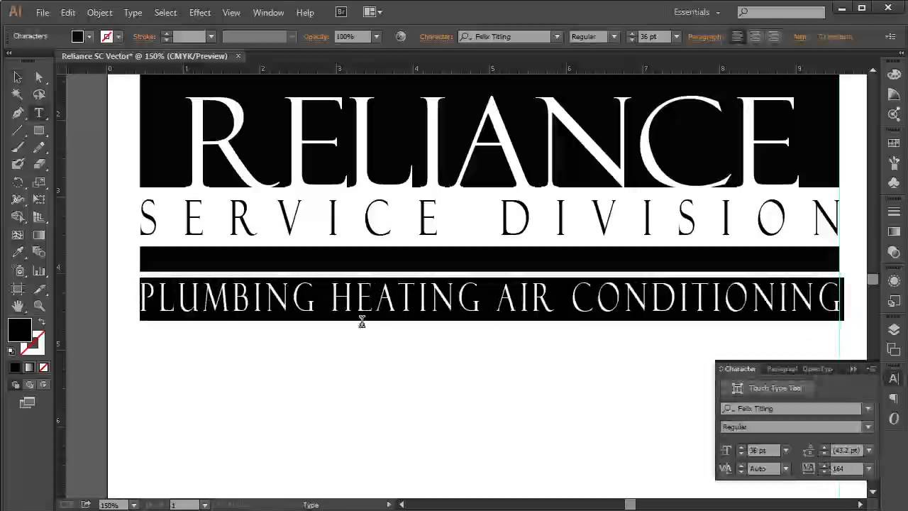Creating a logo in AI - Adobe Illustrator CC - fast version