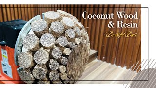 Woodturning Coconut Wood and Resin | Unique Grain Pattern Creation