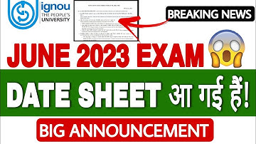 ( Breaking News ) IGNOU Released June 2023 Examination Date Sheet | IGNOU Date Sheet June 2023 |NEWS